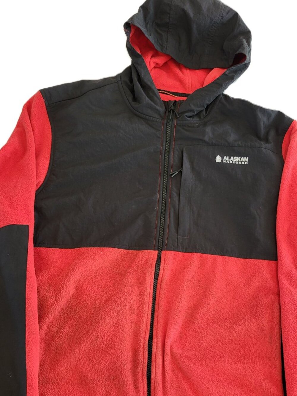 Alaskan Hardgear Duluth Men's L Red Black Fleece Hooded Jacket